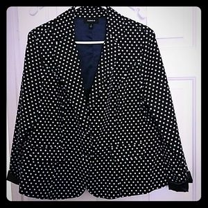 NWOT Torrid 1x Navy Polka Blazer